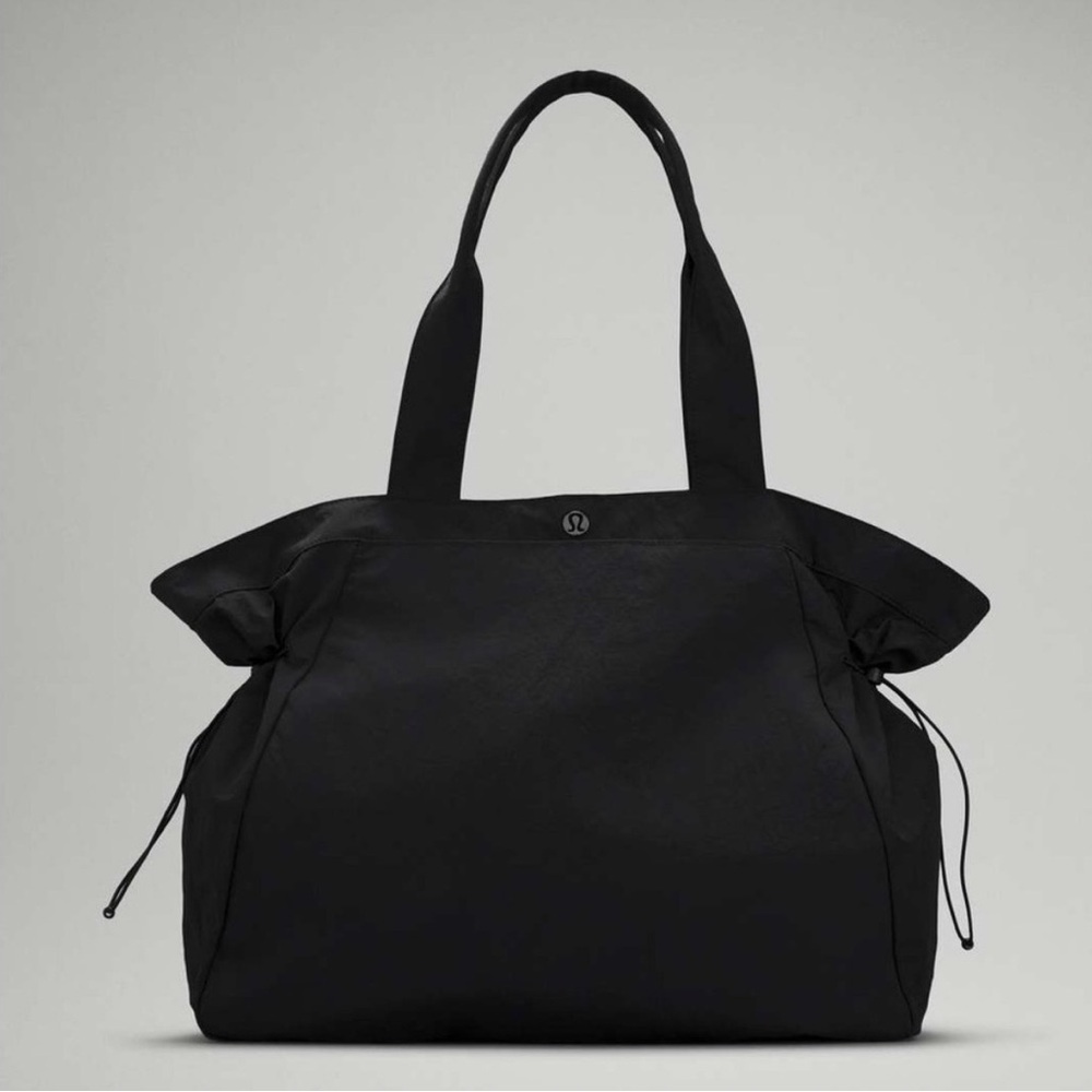 Lululemon Black Cinch Shopper Tote Bag